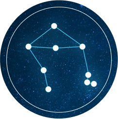 Artistic rendering of the Libra constellation